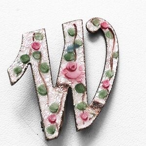 BOGO “W” Guilloche Brooch